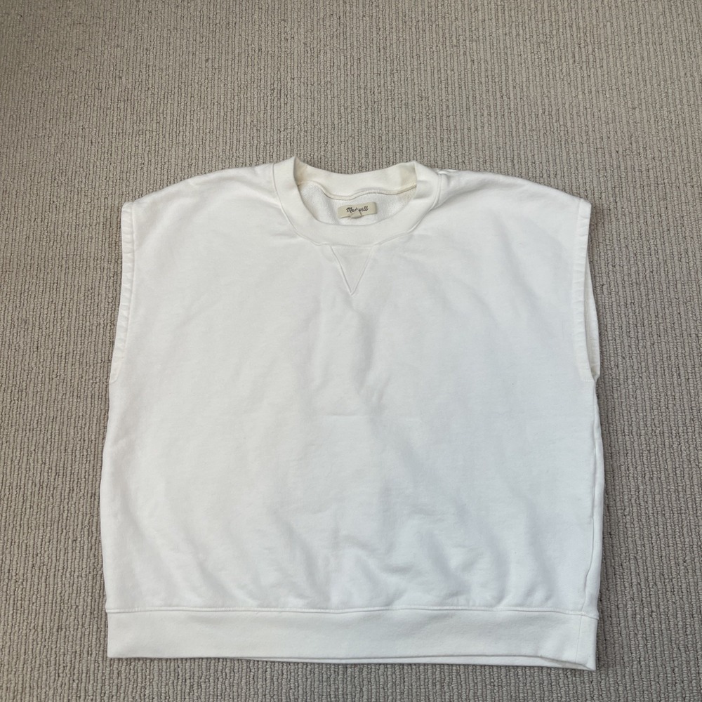 Madewell (Re)Sourced Cotton Short Sleeve Sweatshirt Womens Medium Relaxed Muscle